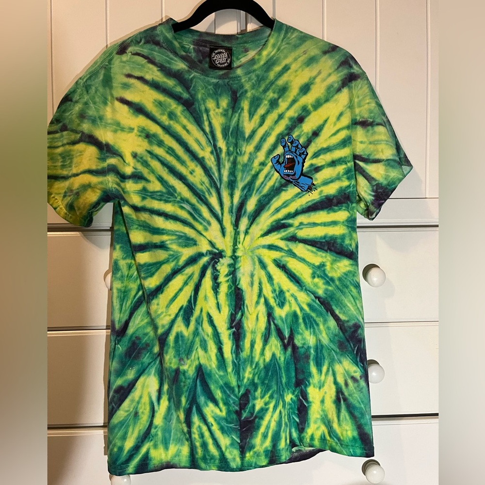 tie-dye neon green pacsun shirt